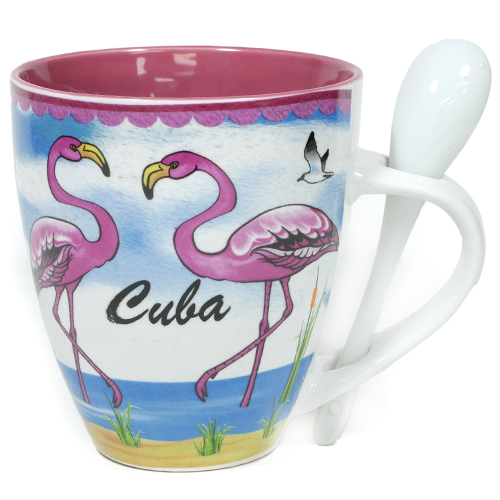 Flamingo Mug With Matching Spoon